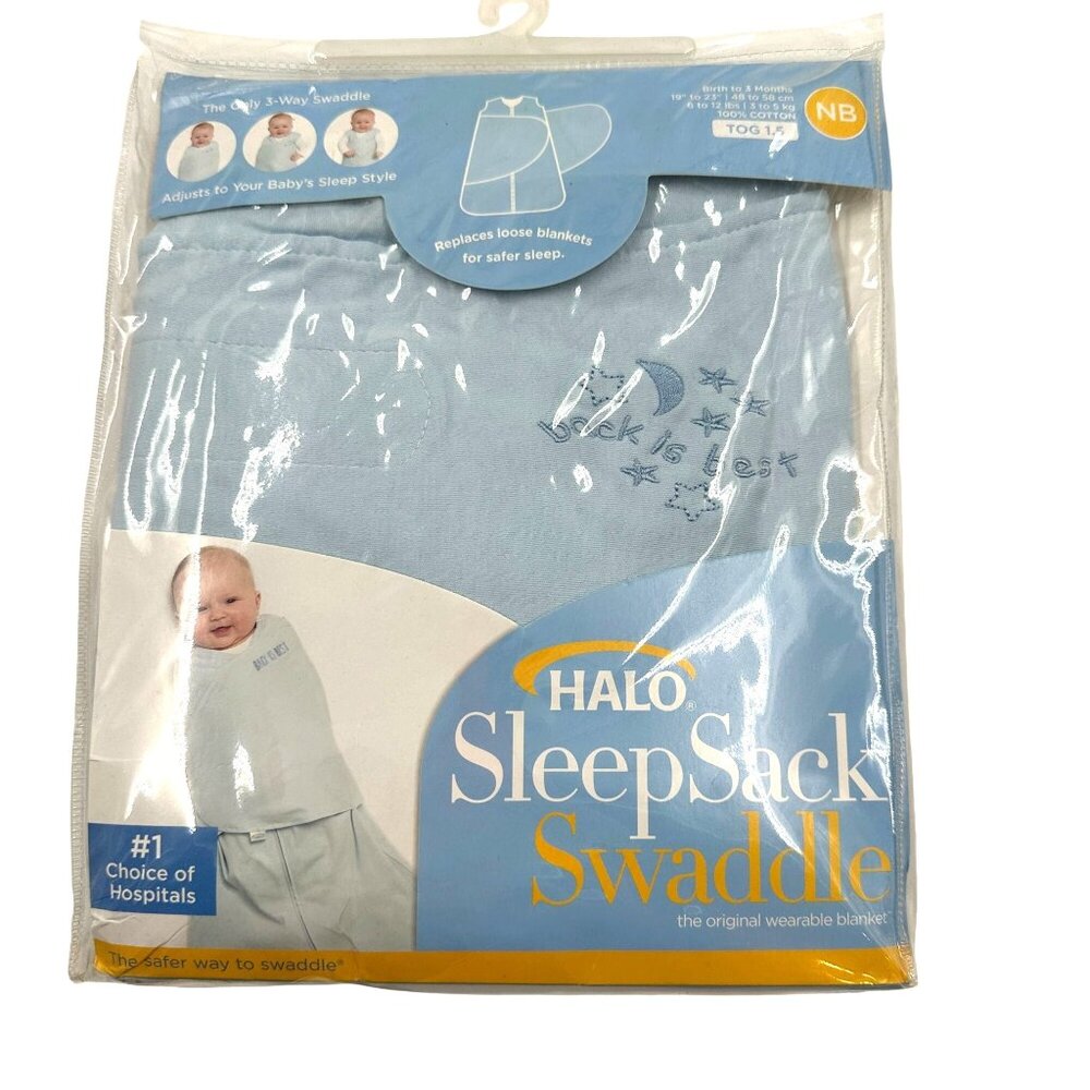 Halo SleepSack Swaddle Newborn 3-Way Adjustable Wearable Blanket 6-12 Lb Cotton